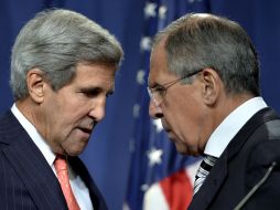 John Kerry y Serguei Lavrov acordaron dar al régimen de Bashar al Asad un plazo de una semana para que dé cuentas de su armamento. AP /