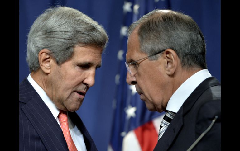 John Kerry y Serguei Lavrov acordaron dar al régimen de Bashar al Asad un plazo de una semana para que dé cuentas de su armamento. AP /