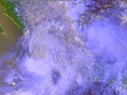 Imagen de los meteoros ''Ingrid'' y ''Manuel'', que han provocado los desbordes  y mantendrán las lluvias torrenciales en Jalisco. NTX /