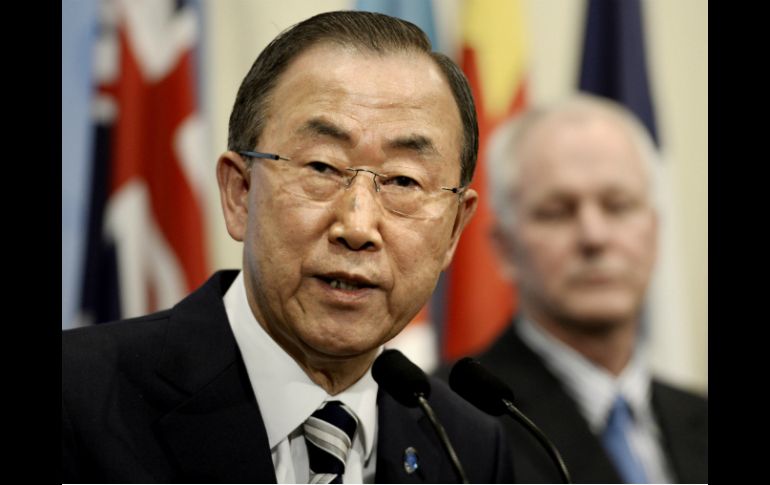 Ban Ki-moon dijo que desmantelar las armas químicas de Siria es un proceso que se puede realizar con voluntad política.  /