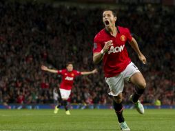 Javier Hernández se ganó el reconocimiento de su entrenador tras el encuentro frente el Liverpool. AP /