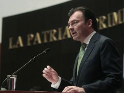 Luis Videgaray realiza una comparecencia en el Senado de la República. NTX /