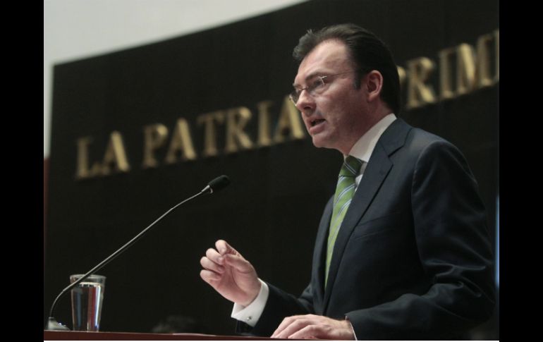 Luis Videgaray realiza una comparecencia en el Senado de la República. NTX /