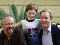 El director Jean Pierre Jeunet (i), el actor Kyle Catlett (c) y el escritor Reif Larsen (d). AFP /