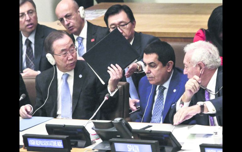 El secretario general de la ONU, Ban Ki-moon, en la sesión 68 del organismo. EFE /