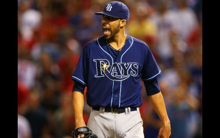 David Price tuvo un impecable desempeño durante el partido contra los Rangers. AFP /