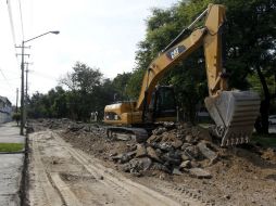 Trabajos de pavimentación en la Avenida Normalistas, en la colonia Jardines Alcalde.  /