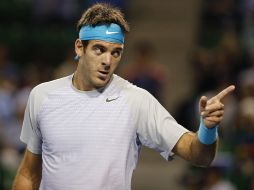 El tenista argentino, Juan Martín del Potro durante el partido contra Carlos Berlock en el Torneo ATP de Tokio. AP /