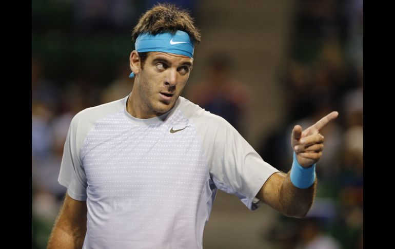 El tenista argentino, Juan Martín del Potro durante el partido contra Carlos Berlock en el Torneo ATP de Tokio. AP /