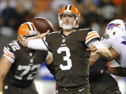 Tras la lesión de Brian Hoyer, Brandon Weeden (foto) volvió a dirigir el ataque de Cleveland. AP /