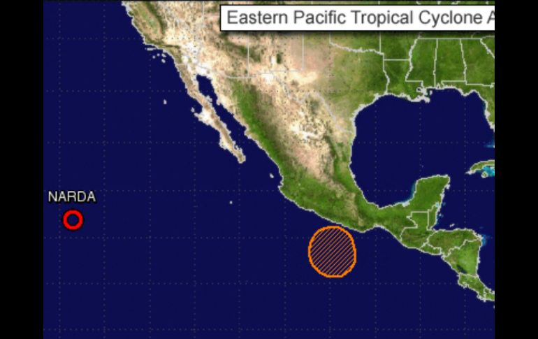 Por la mañana el sistema se ubicaba a dos mil 40 kilómetros al suroeste de Baja California Sur. ESPECIAL /