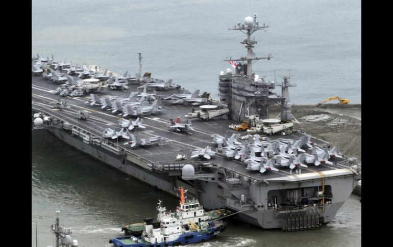 Las maniobras cuentan con la participación del USS George Washington, un gran portaaviones de propulsión nuclear estadounidense. ARCHIVO /