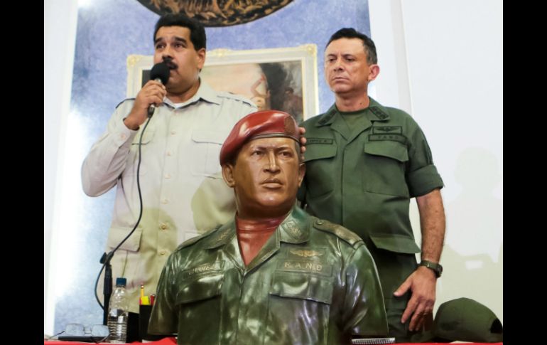 Maduro busca mantener viva la figura de su líder fallecido de cáncer el pasado 5 de marzo. EFE /