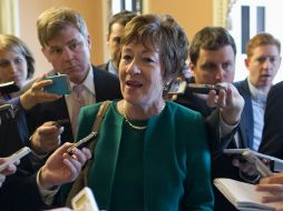 Susan Collins calificó de buena pero inconclusa a la reunión. AP /