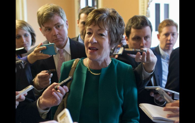 Susan Collins calificó de buena pero inconclusa a la reunión. AP /