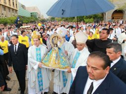 En estos momentos se desarrolla la misa en honor a la Virgen en la explanada del Instituto Cultural Cabañas.  /