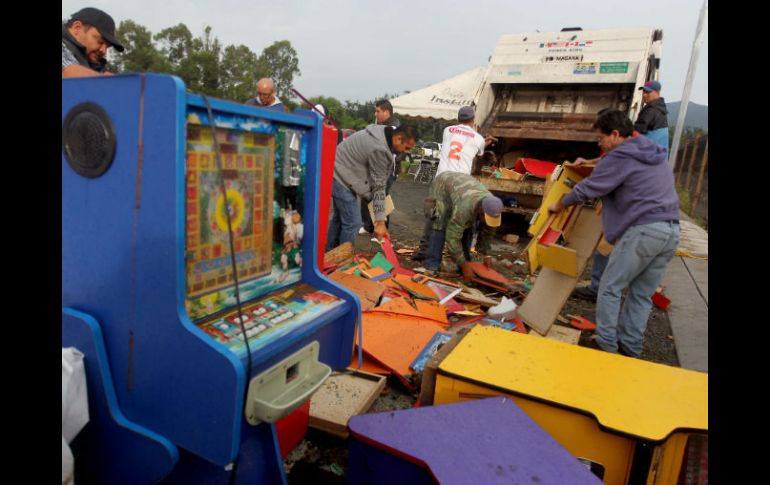 Tlajomulco lleva 53 aparatos de juegos de azar y hoy 30 de ellos fueron destruidos.  /