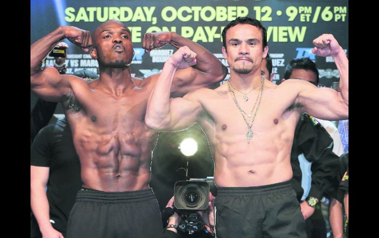 Tim Bradley marcó 146 libras sobre la báscula, mientras que Juan Manuel Márquez registró 144.5. AP /