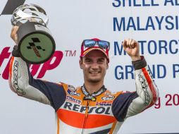 Esta fue la celebración de Pedrosa en su triunfo. AFP /