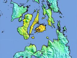 El sismo sacudió principalmente la isla de Bohol (c) con un epicentro a 56 kilómetros de profundidad. EFE /