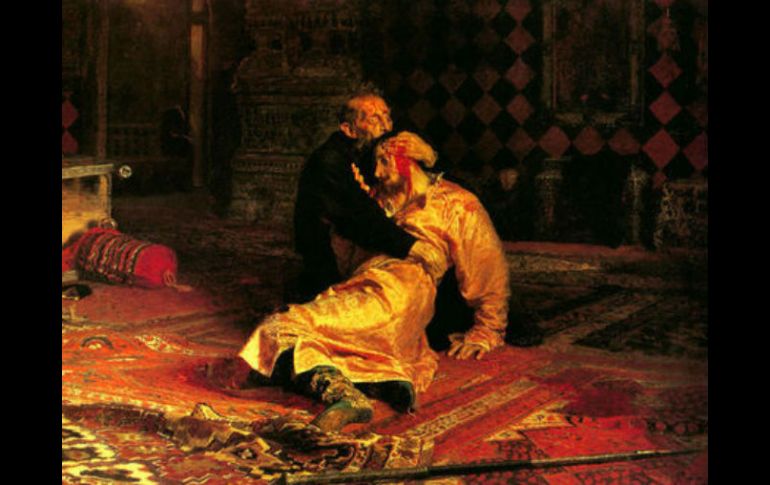 Iván Vasílievich Grozni fue estampado en la obra por el artista Ilya Repin en 1581, con la culpa y el terror en sus ojos. ESPECIAL /