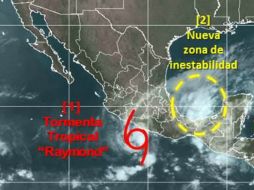 El nuevo sistema de baja presión (d) se forma cerca de las costas de Campeche. TOMADA DE @conagua_clima  /