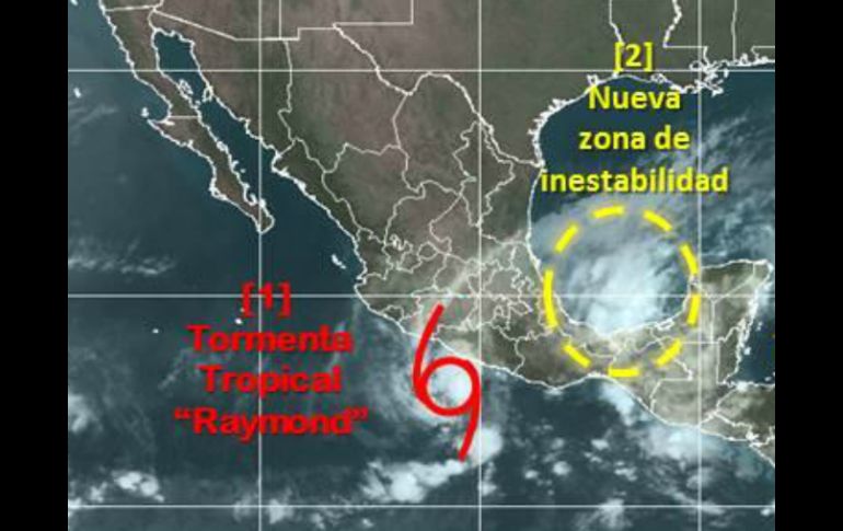 El nuevo sistema de baja presión (d) se forma cerca de las costas de Campeche. TOMADA DE @conagua_clima  /