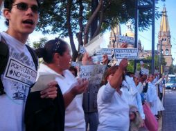 Es la segunda vez en el último mes que se manifiestan en el Congreso en contra de la Ley de Libre Convivencia.  /