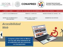 Conapred detalló que los contenidos del sitio son accesibles para brindar una alternativa a los usuarios con discapacidad. ESPECIAL /