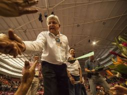 Andrés Manuel López Obrador estuvo presente durante la asamblea estatal en Jalisco de Morena.  /