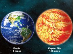 Kepler-78b es un poco más grande que la Tierra y tiene casi el doble de su masa o peso. AP /