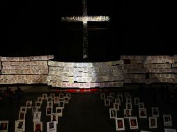 Para esta exhibición de pañuelos triplicaron la cantidad exhibida durante el último memorial, realizado en el Parque Revolución. NTX /