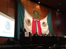 Cuauhtémoc Cárdenas participa en el foro ''Rumbo a la Reforma Energética'', en la Cámara de Diputados. Foto: @Dora_Talamante. ESPECIAL /