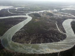 Arroyos y vegetaciones devastadas como consecuencia de los derrames de los ladrones de petróleo en el Delta. ARCHIVO /