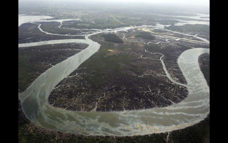 Arroyos y vegetaciones devastadas como consecuencia de los derrames de los ladrones de petróleo en el Delta. ARCHIVO /