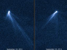 El asteroide gira sobre sí mismo expulsando polvo. AFP /