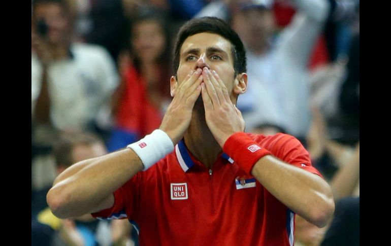 El jugador Novak Djokovic celebra su triunfo. EFE /