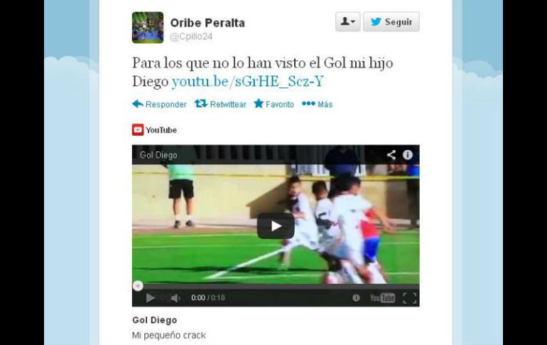 Hasta el momento cuenta con 108 retuits y 185 favoritos de sus seguidores en Twitter. Imagen: @Cpillo24. ESPECIAL /