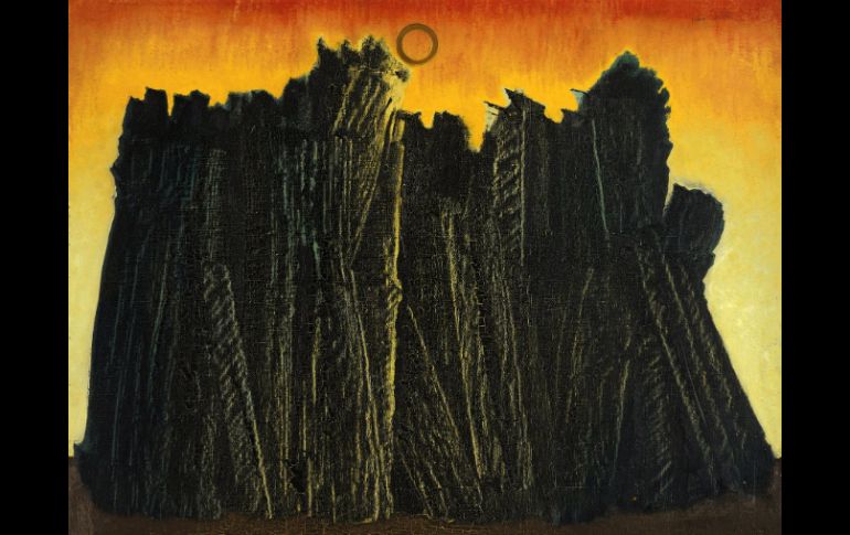 Imagen de la obra ''Bosque y sol'' (1927) de Max Ernst, que forma parte de la exposición 'La cima del sueño'. EFE /