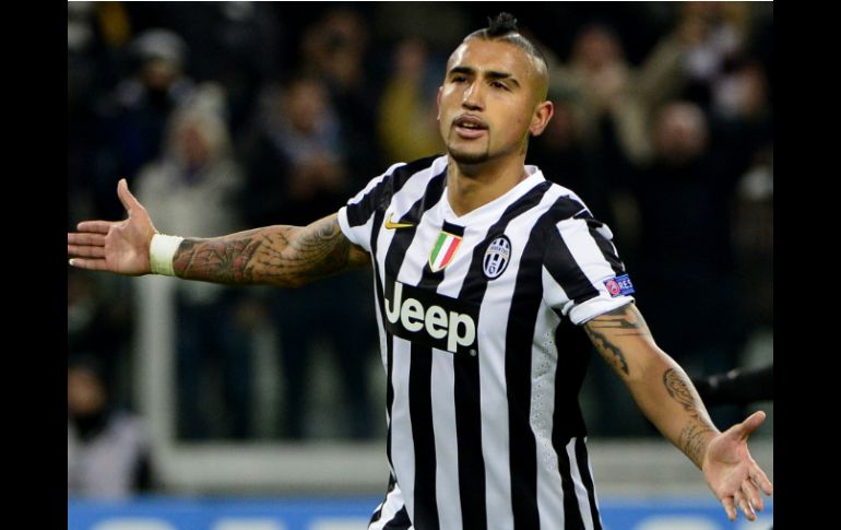 Arturo Vidal marcó la pauta para la Juventus, en su victoria sobre el Copenhague. AFP /