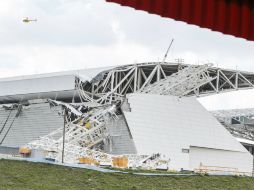 Esta fue la parte del inmueble que se derrumbó y causó la tragedia. AFP /