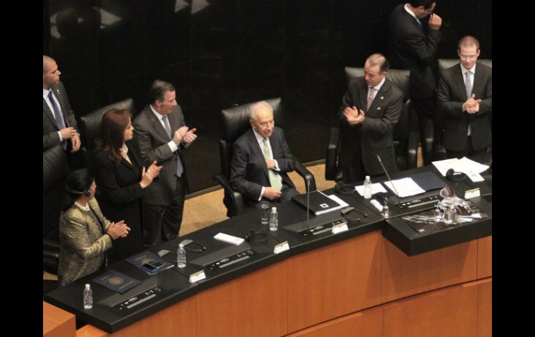 El Senado de la República realizó una sesión solemne para recibir al presidente de Israel, Shimon Peres. NTX /