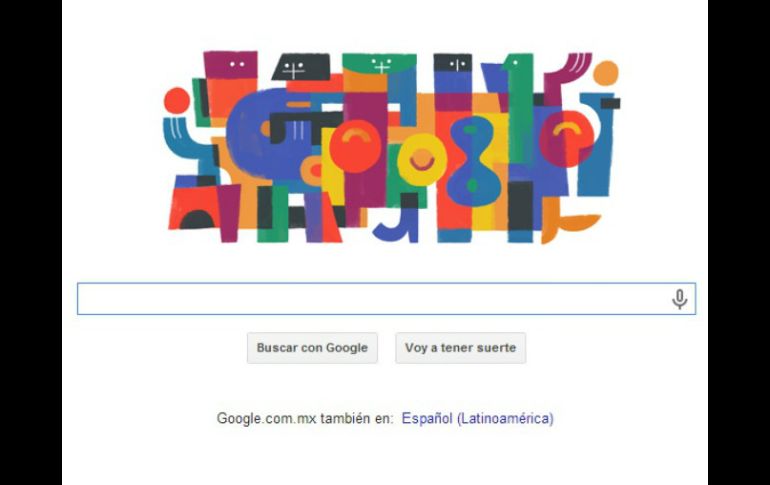 Doodle que Google le dedica al pintor guatemalteco Carlos Mérida por el 122 aniversario de su nacimiento. ESPECIAL /