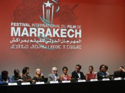 Jurado del Festival Internacional de Cine de Marrakech, en el que se encuentran Scorsese y Escalante. AP /