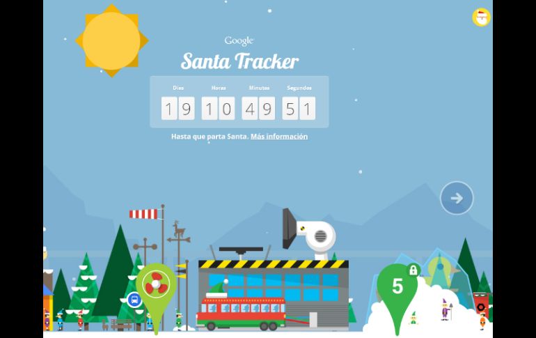 Google.comsantatracker ofrece juegos con renos y elfos, mientras los niños comienzan la cuenta atrás para la noche de Navidad. ESPECIAL /