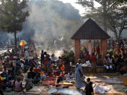 Cerca de 10 mil desplazados se refugian en un monasterio en Bangui, capital de la República Centroafricana. AP /