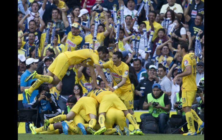 Las Águilas con este triunfo están en la antesala del bicampeonato del futbol mexicano. AP /