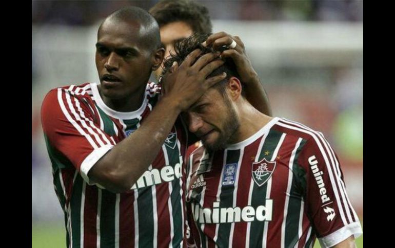 Los jugadores del Fluminense mostraron su tristeza. Tomada deTwitter @SomosInvictos. ESPECIAL /