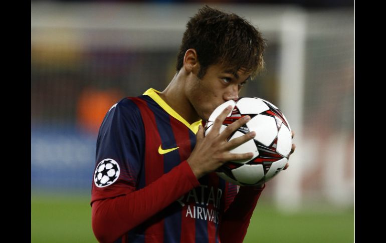 Neymar tuvo su primer triplete enfundado en la camiseta del Barcelona. AFP /