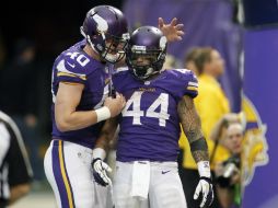 Matt Asiata (44) tuvo las primeras tres anotaciones de su carrera, sustituyendo a Adrian Peterson. AP /